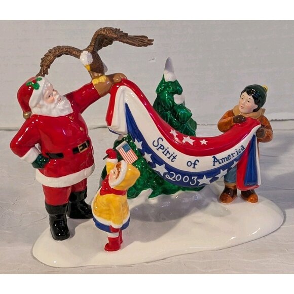 Dept 56 Santa Comes To Town 2003 Snow Village Christmas  Retired Patriotic Box - Picture 2 of 16